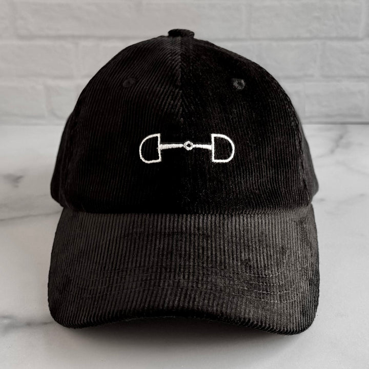 Black Corduroy Horsebit Hat