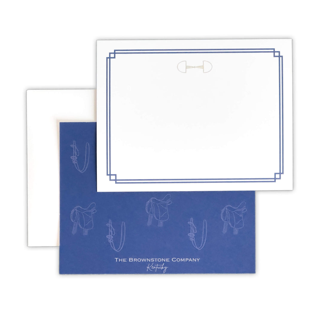 Equestrian Flat Note Cards - Navy